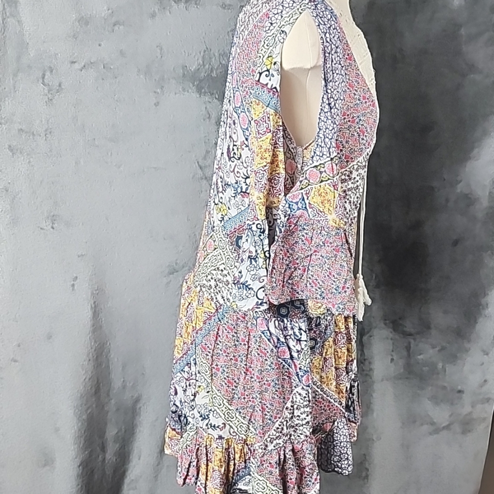 Kori America Floral Patchwork Bohemian Dress Size S - Picture 5 of 8